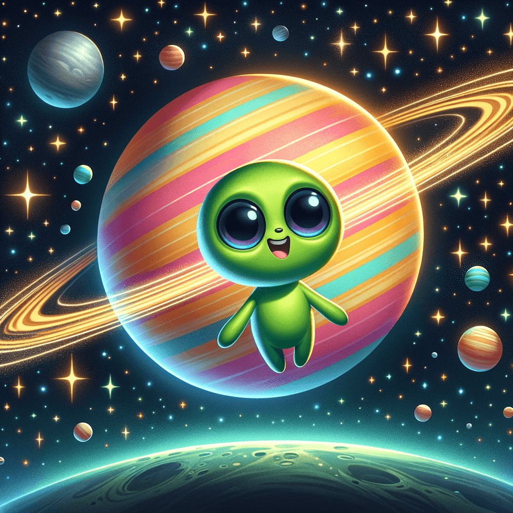 Adventurous Space Journey With Friendly Alien Paint By Color