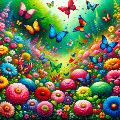 Bright Butterfly Garden Paint By Numbers