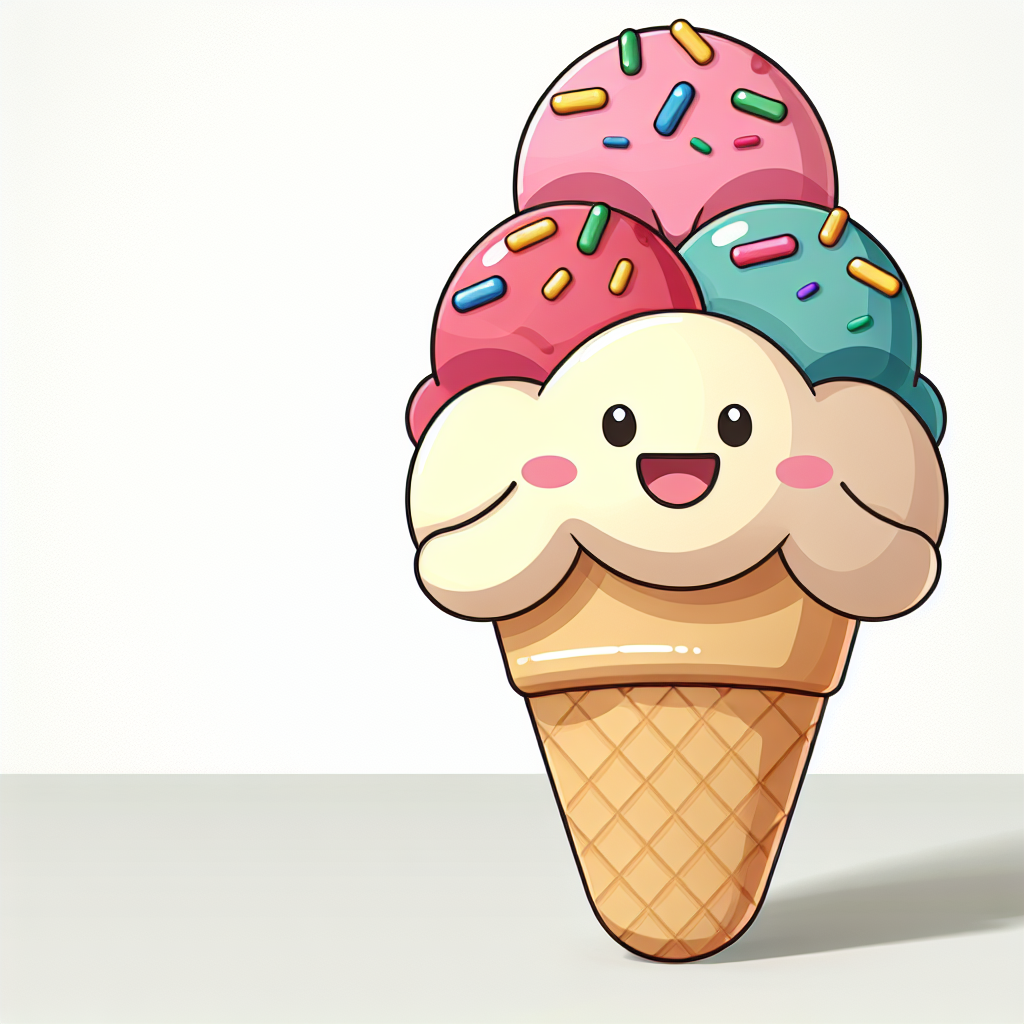 Cheerful Ice Cream Cone Numbered Painting Kits