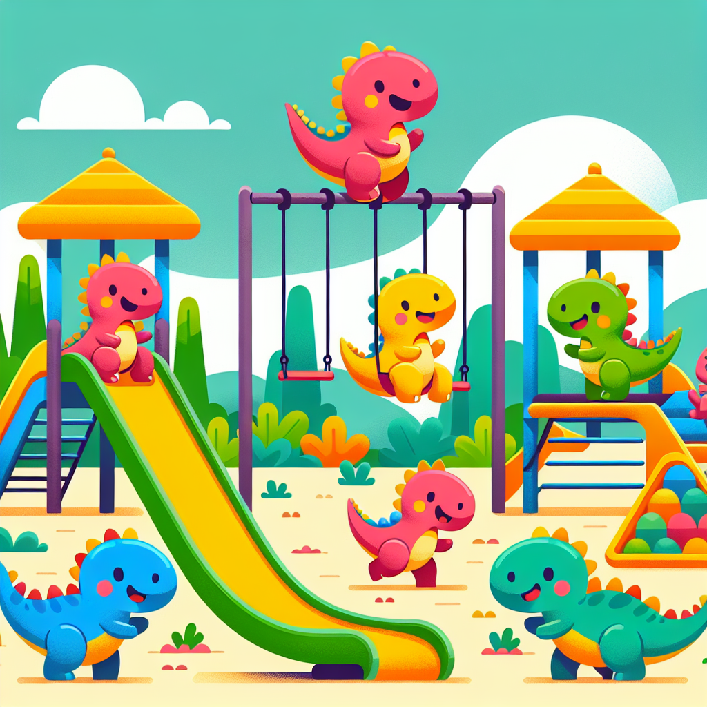 Friendly Dinosaurs Playground Paint By Color