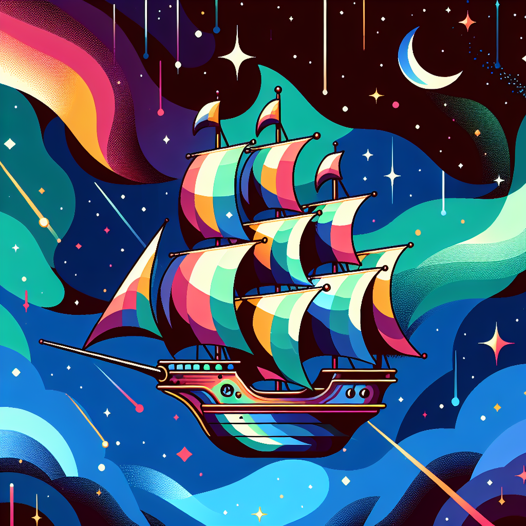 Galactic Pirate Ship Painting By Numbers Kit