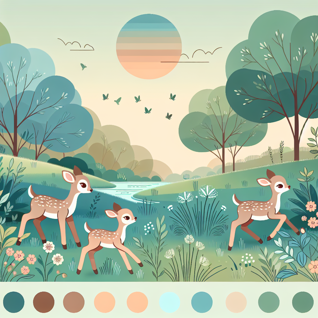 Frolicking Fawn Meadows Painting Number Kit