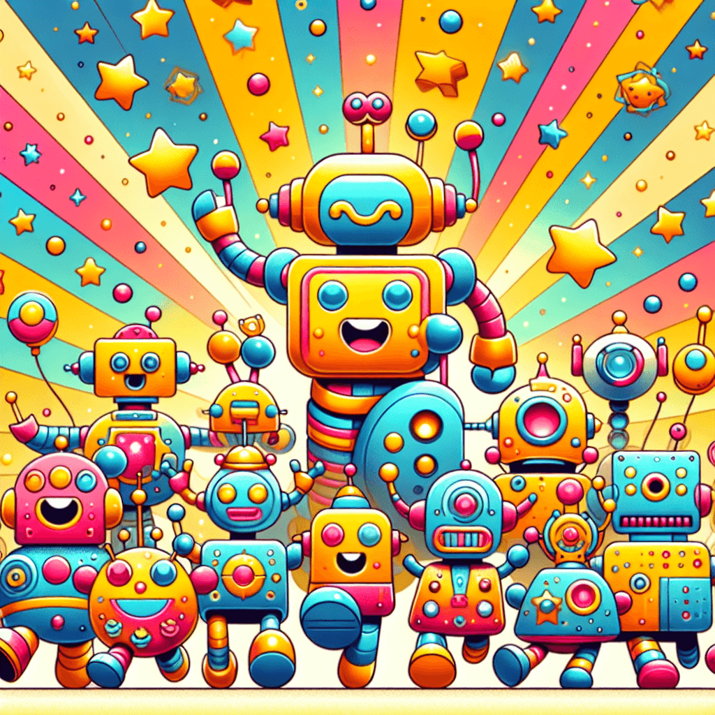 Whimsical Robot Parade Numbered Painting Kits