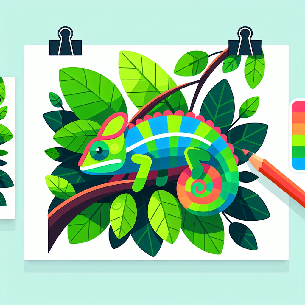 Chameleon’s Colorful Canopy Paint By Numbers Art