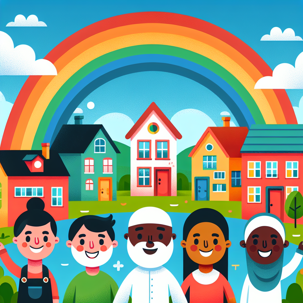 Bright Rainbow Village Paint By Color