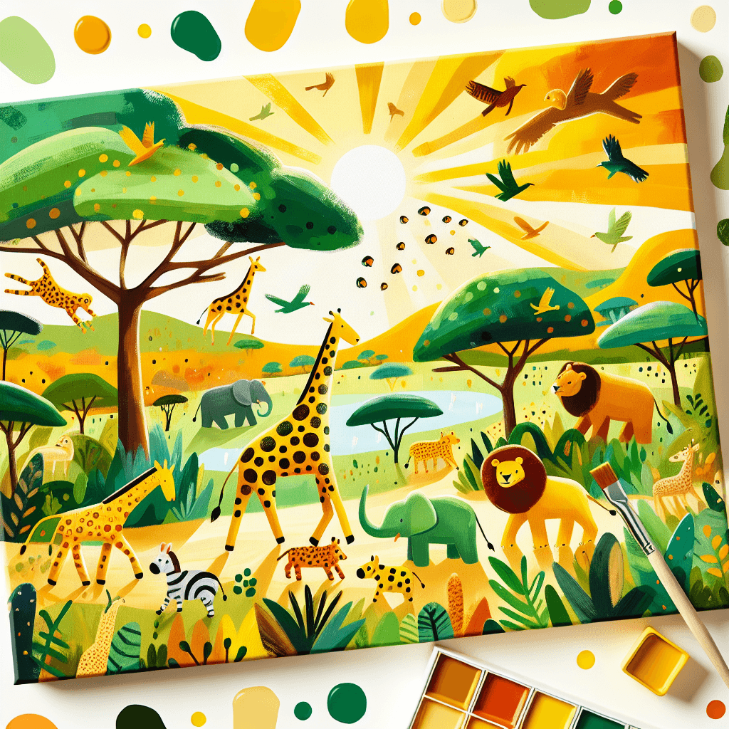 Bright Safari Adventure DIY Paint By Numbers