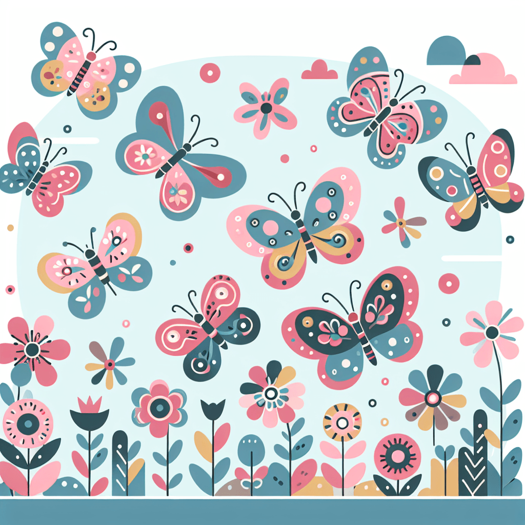Sunny Garden Butterflies Numbered Painting Kits