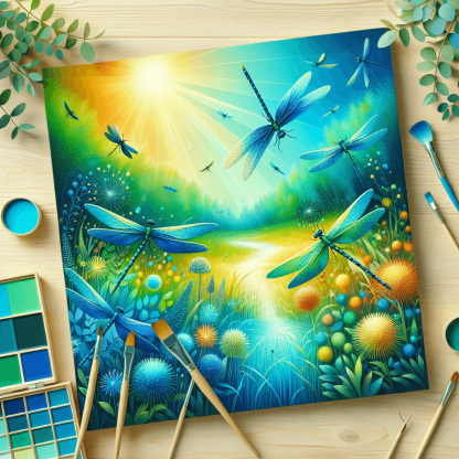 Dragonfly's Summer Dance Painting By Numbers Kit