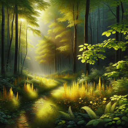 Dappled Sunlight In The Woods Painting By Numbers Kit