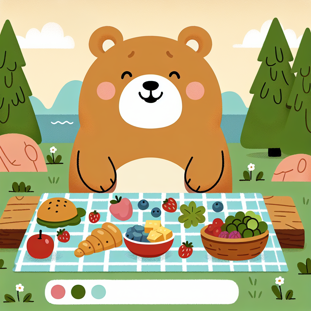 Forest Bear's Picnic Paint By Number