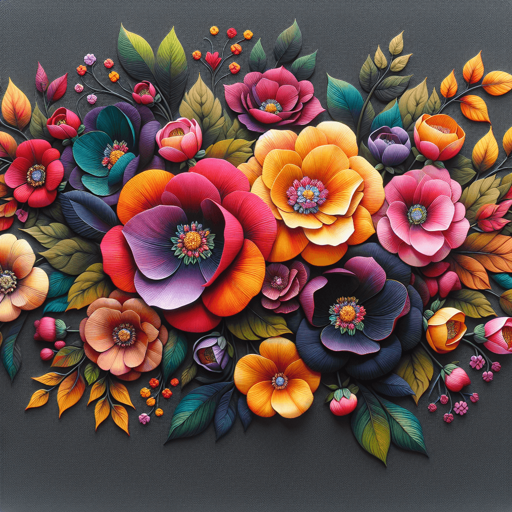 Exquisite Flower Explosion Number Painting