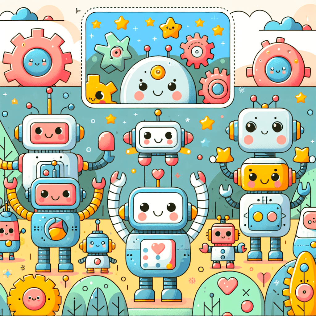 Cute Little Robots Numbered Painting Kits