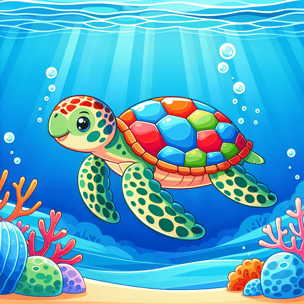 Gentle Sea Turtle Number Painting