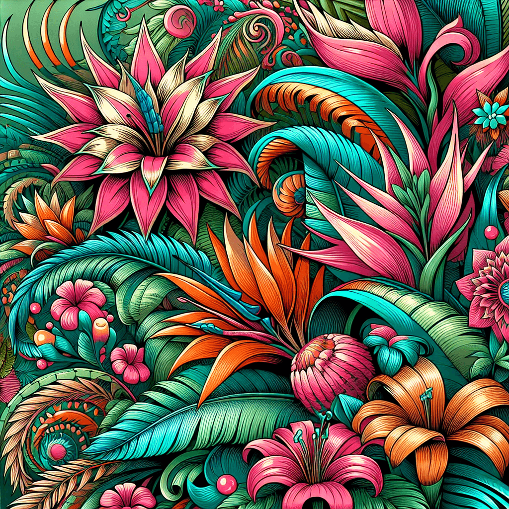 Exotic Flora Paint By Number