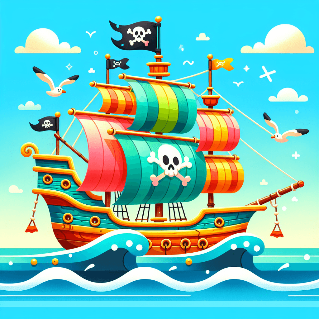 Funny Pirate Ship Paint By Numbers