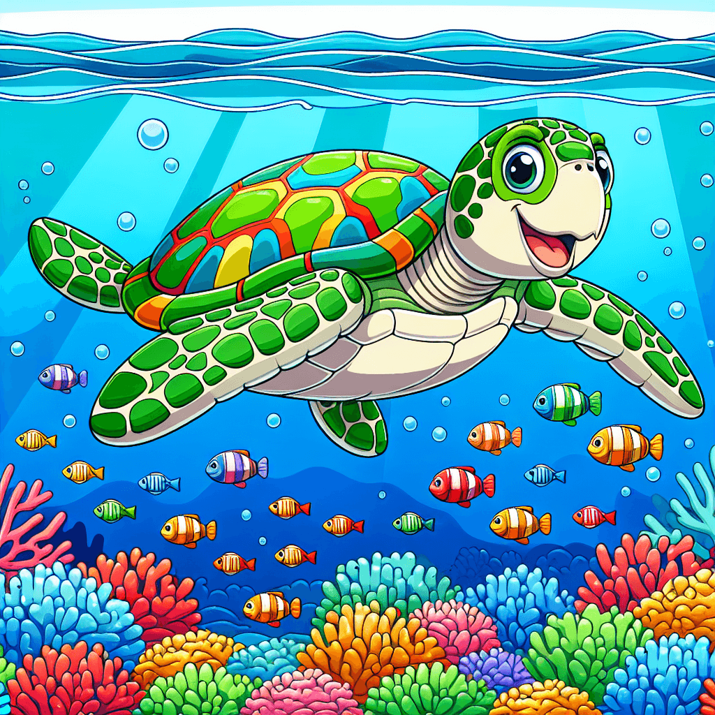 Playful Sea Turtle Paint By Number