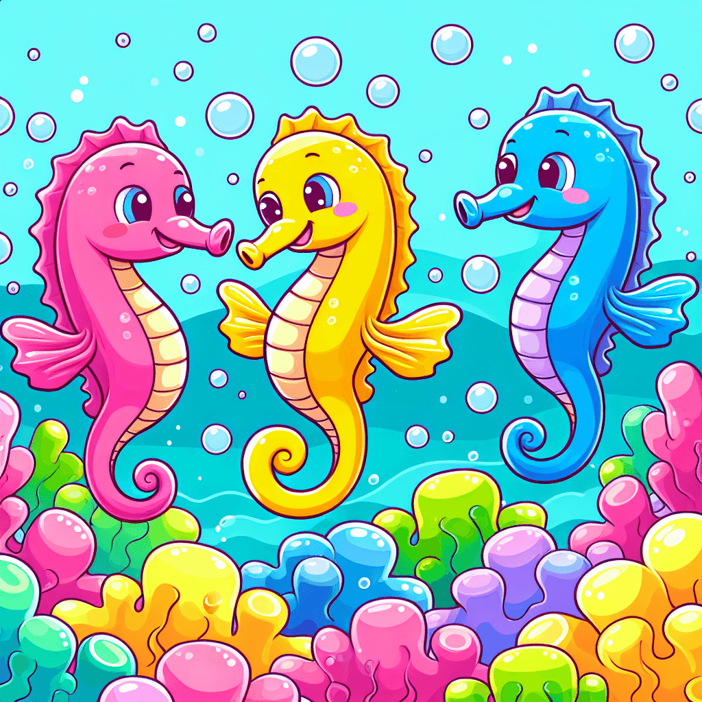 Silly Sea Horses Numbered Painting Kits