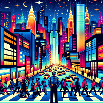 Vibrant City Nightscape DIY Paint By Numbers