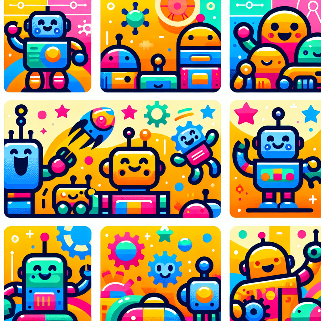 Cheerful Robots Paint By Numbers Kits