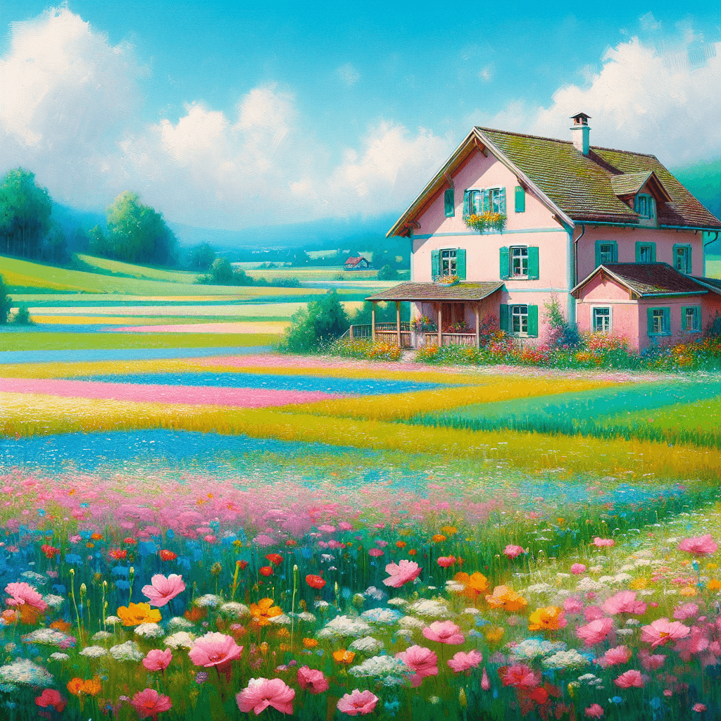 Peaceful Countryside Farmhouse DIY Paint By Numbers