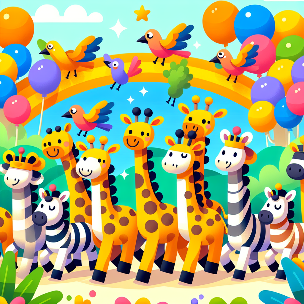 Giraffe And Friends Parade Painting Number Kit