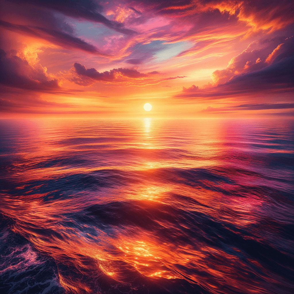 Sunset Symphony Over the Ocean - DIY Painting By Numbers Kit