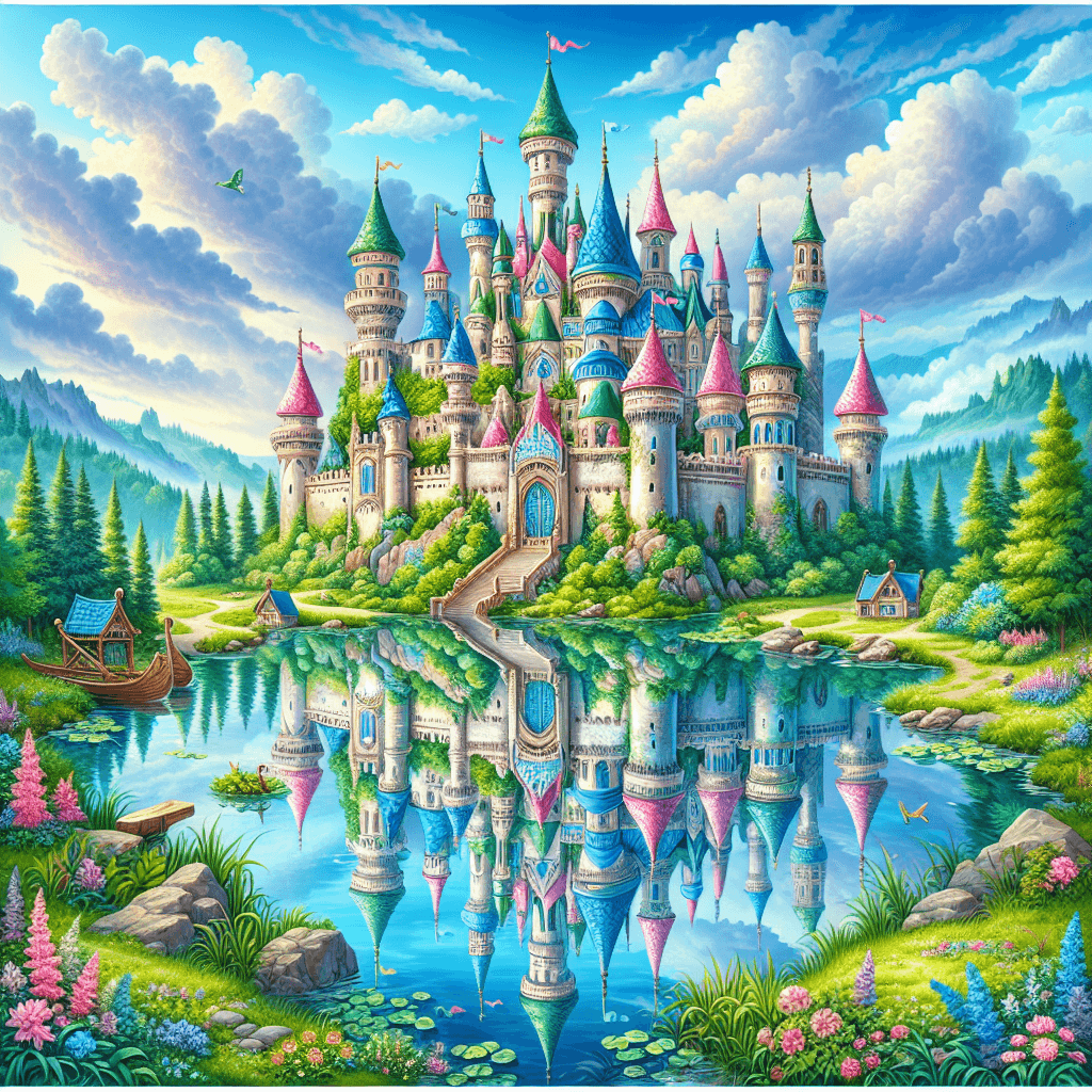Enchanted Castle By The Lake Paint By Number