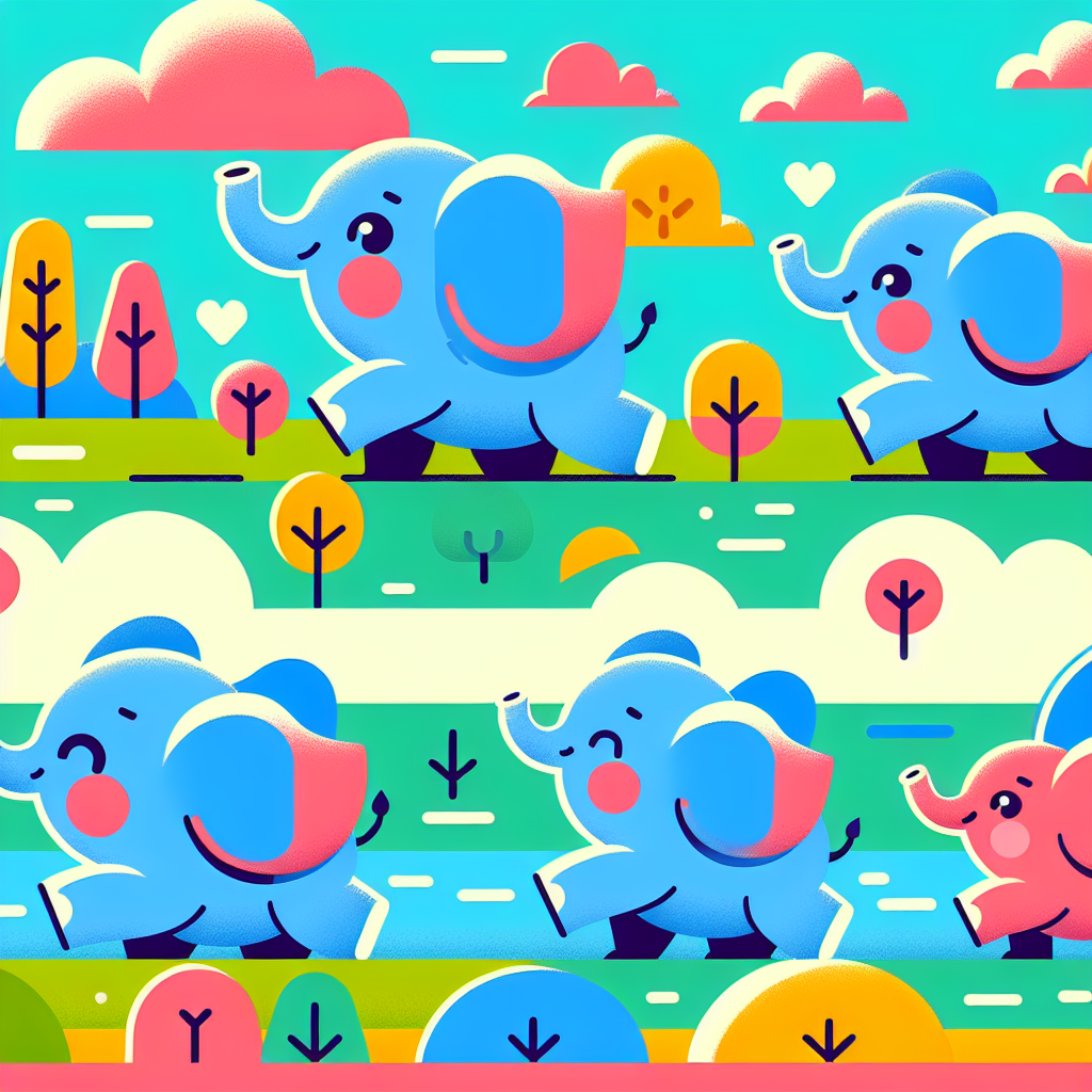 Playful Parade Of Elephants Paint By Color