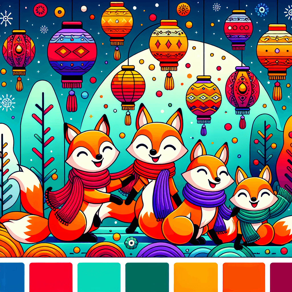Fiesta Foxes Paint By Number