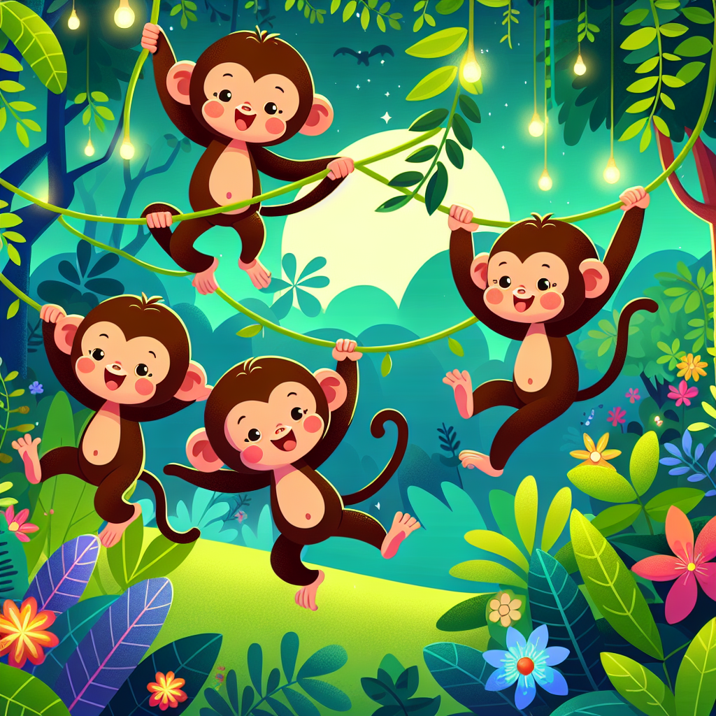 Jungle Fun With Monkeys DIY Paint By Numbers