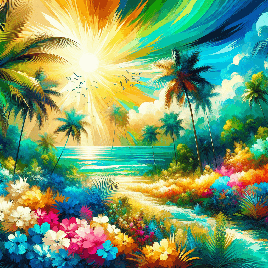 Lush Green Tropical Paradise Paint By Number