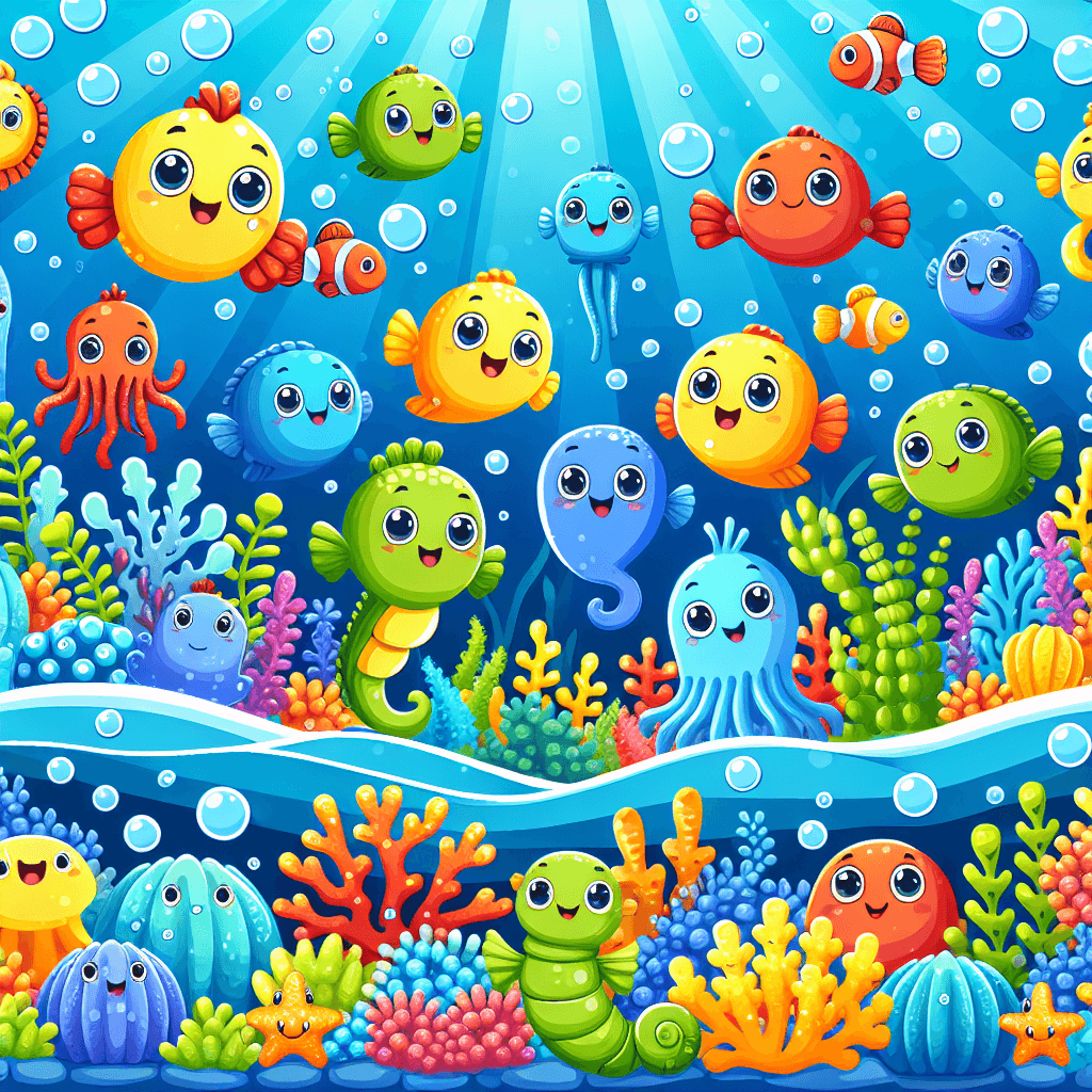 Cute Sea Creatures DIY Paint By Numbers