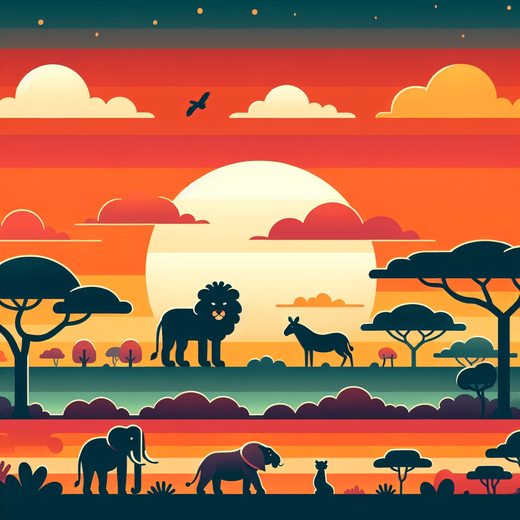 Sunset Safari Surprise Painting Number Kit