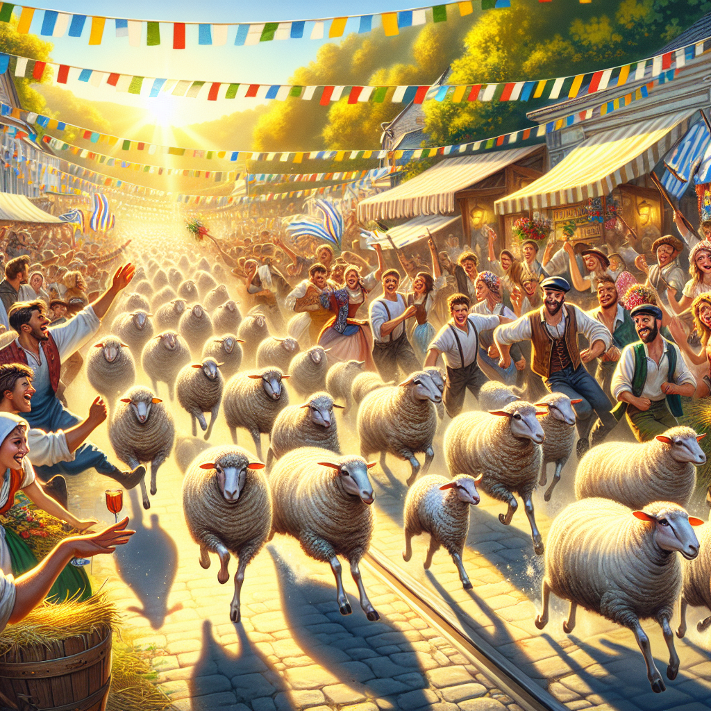 Running Of The Sheep - New Zealand Paint By Numbers Art