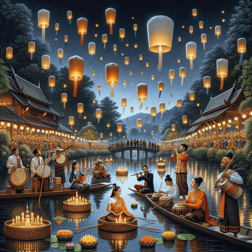 Yi Peng Lantern Festival - Chiang Mai Paint By Number