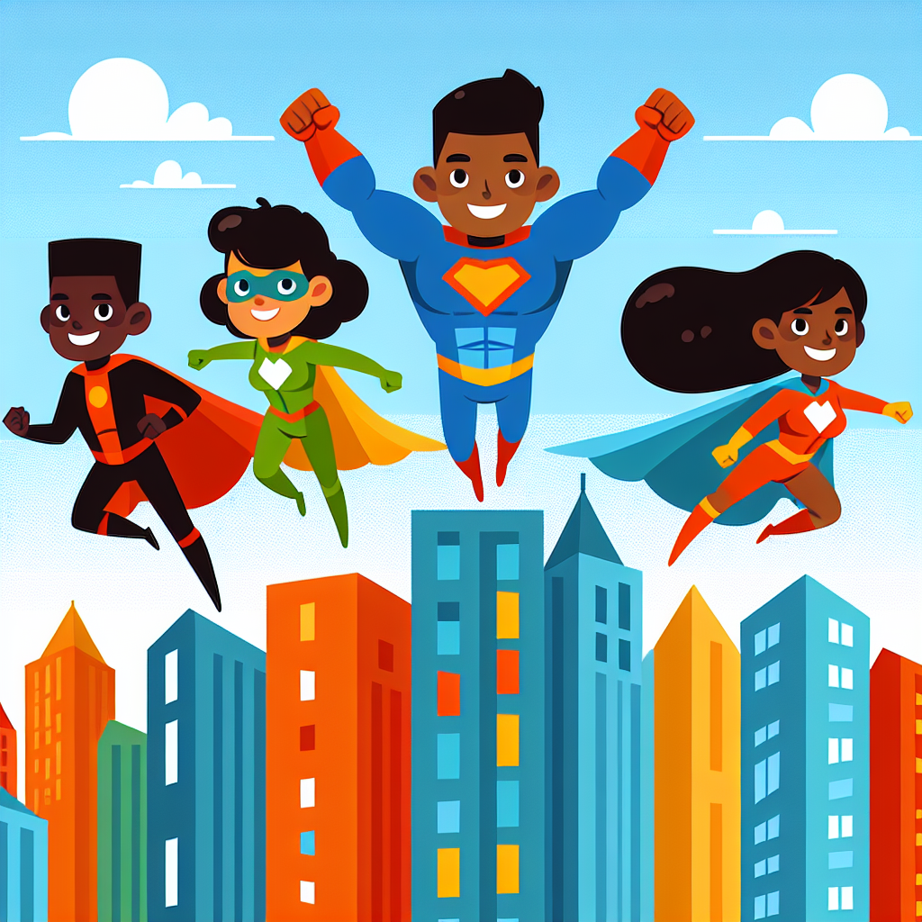 Superhero City Heroes Number Painting