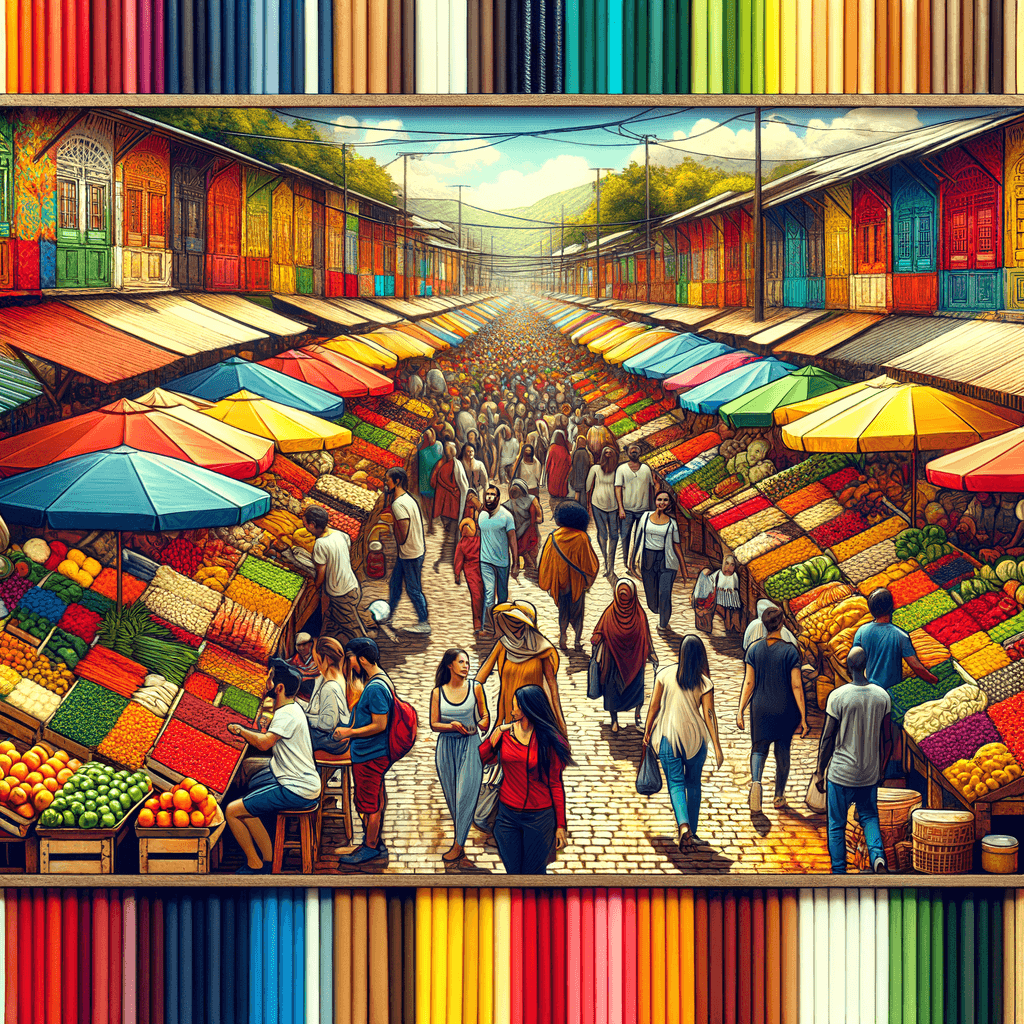 Lively Street Market Paint By Numbers