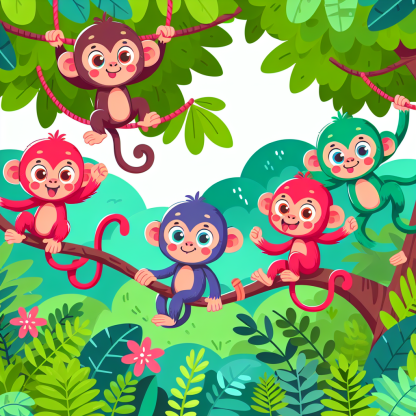 Adventurous Monkeys Painting By Numbers Kit