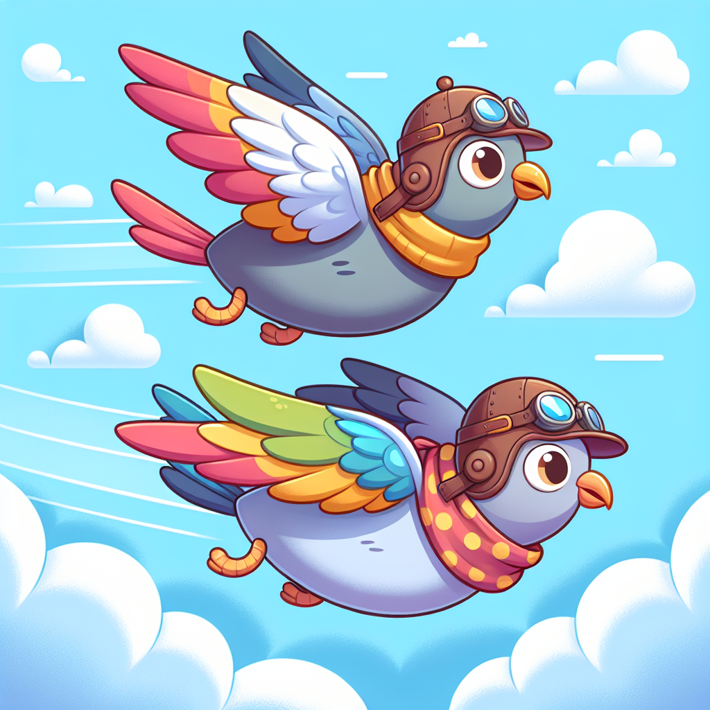 Adventurous Aviator Pigeons Painting Number Kit