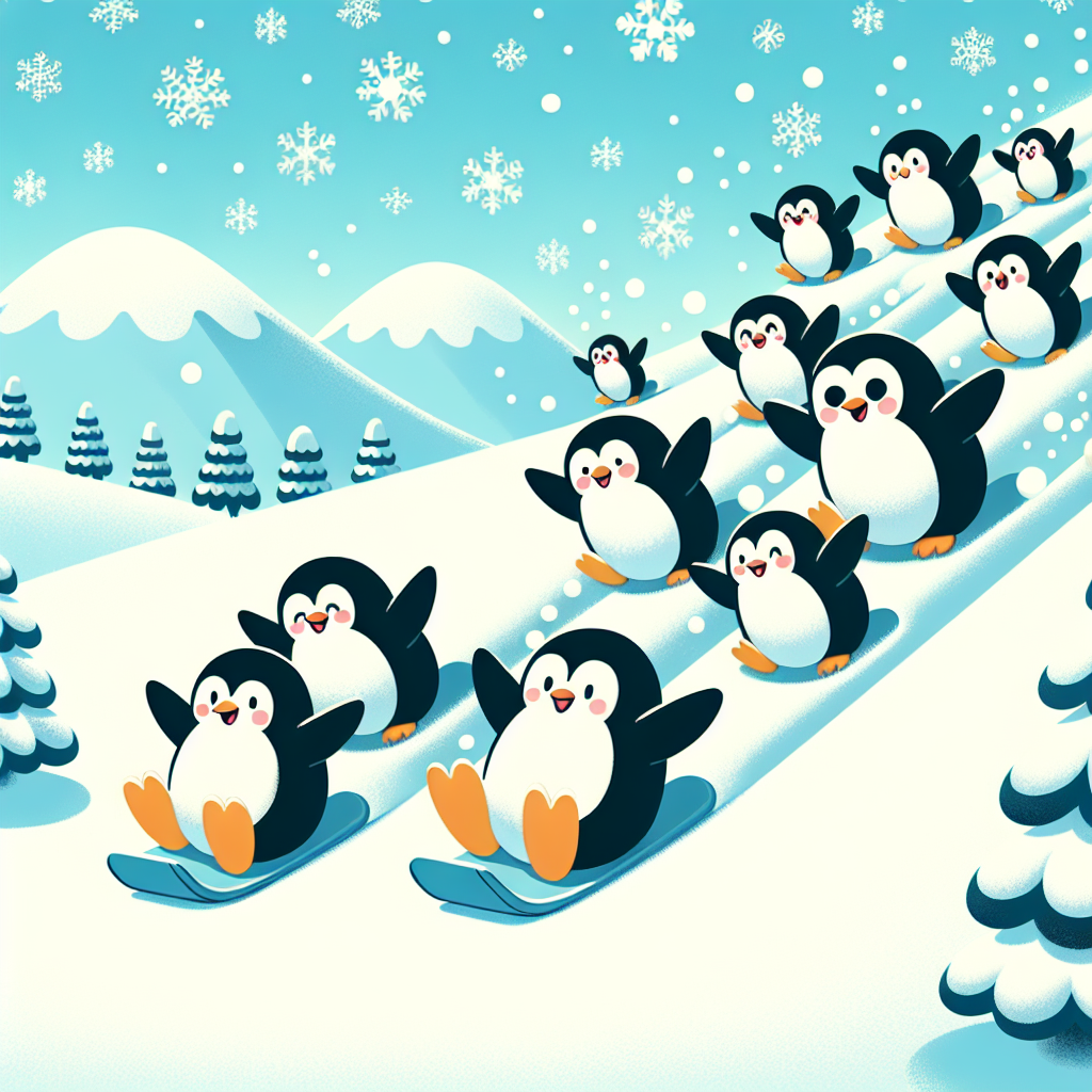 Winter Penguins Numbered Painting Kits
