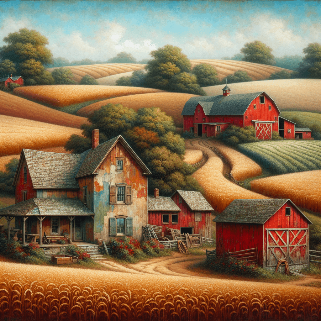 Vintage Country Farmhouse Painting Number Kit