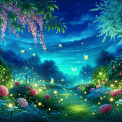 Glowing Firefly Garden Painting By Numbers Kit