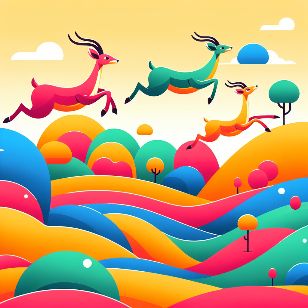 Antelope’s Animated Ascent Paint By Numbers Art