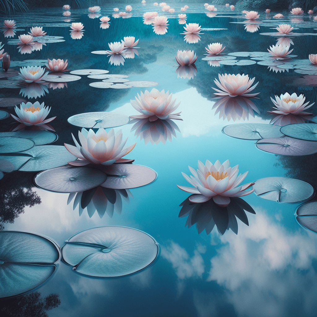 Dreamy Water Lily Pond Numbered Painting Kits