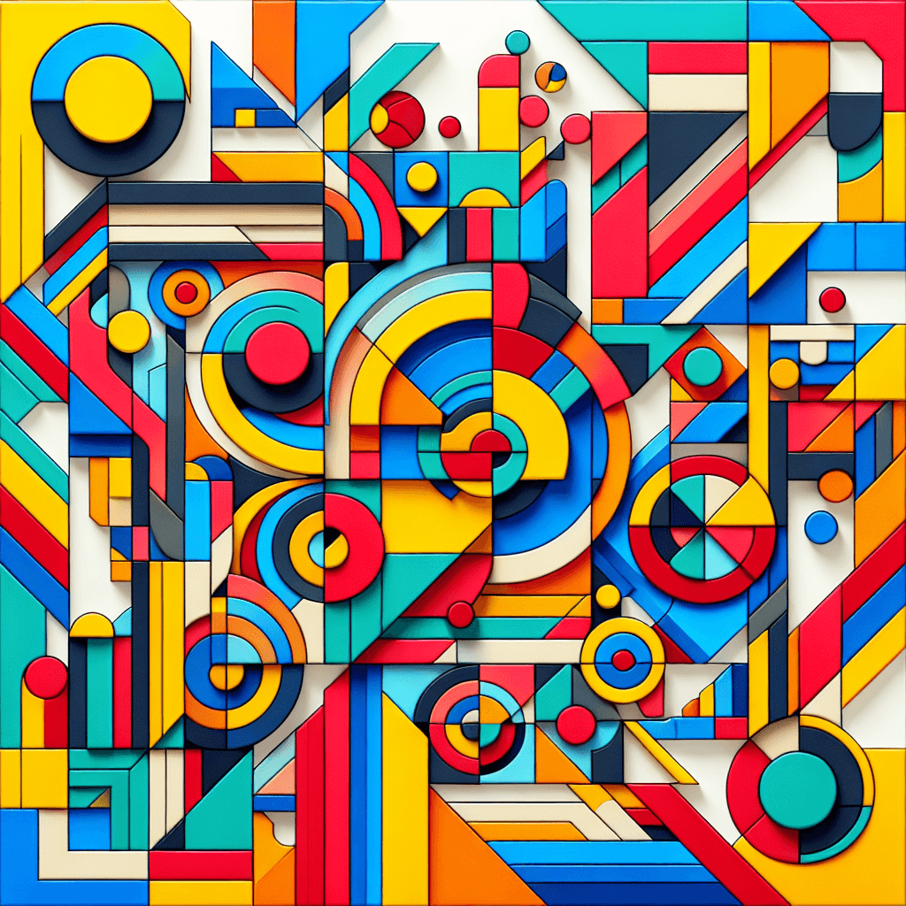Funky Geometric Shapes Number Painting