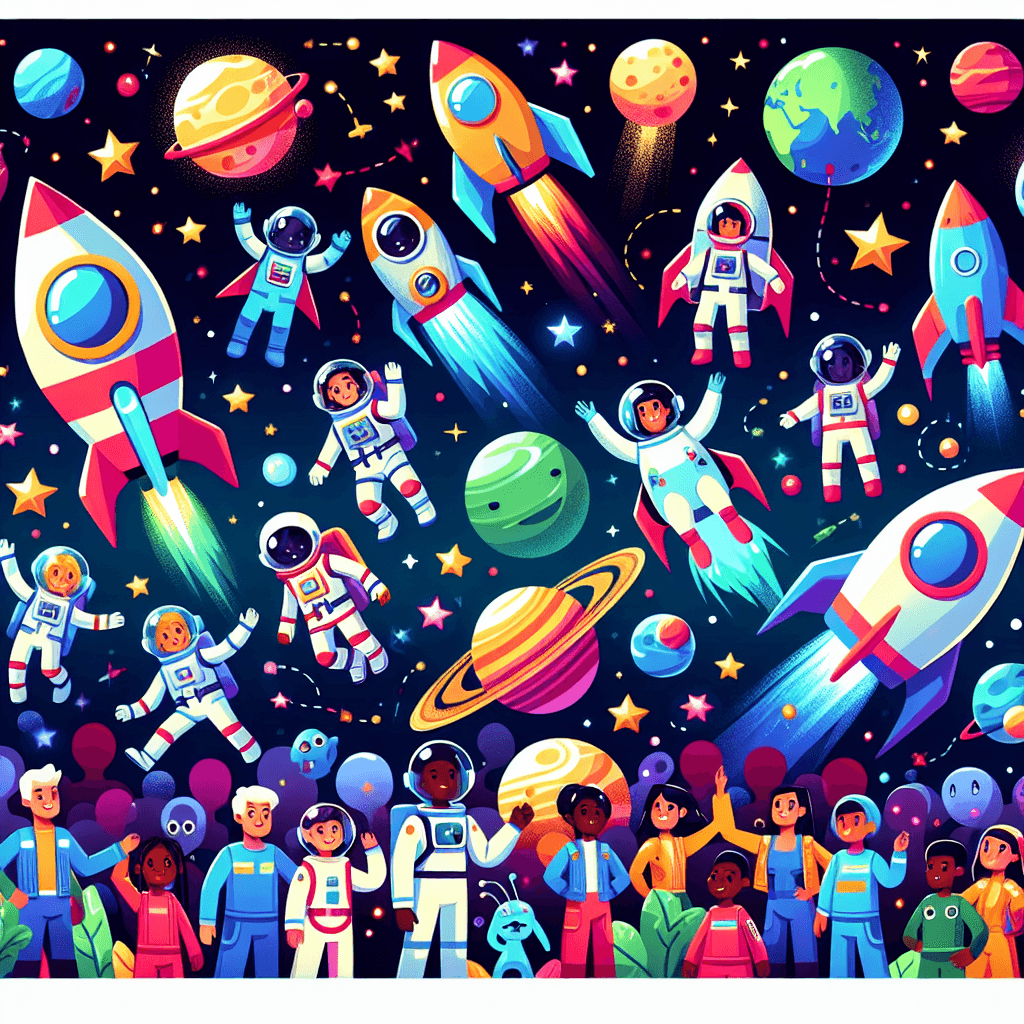 Cheerful Space Adventure Number Painting