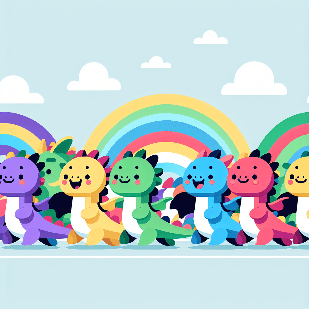 Cheerful Dragon Parade Numbered Painting Kits