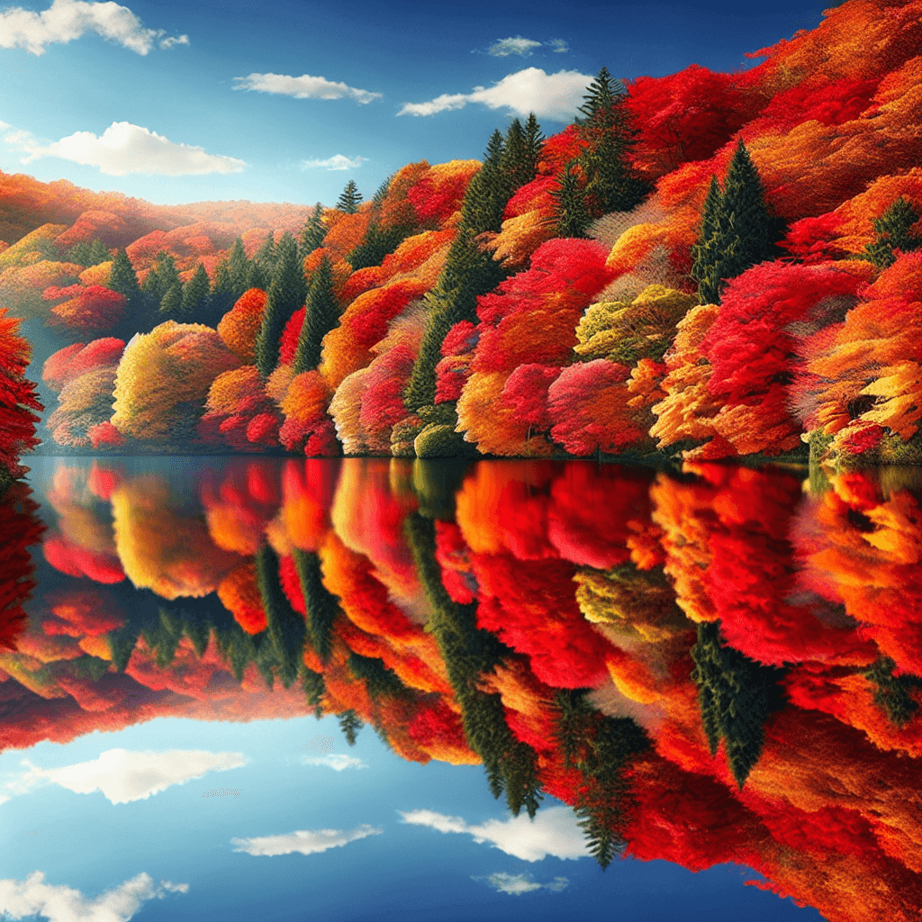 Serene Autumn Lake Reflection Paint By Numbers Art