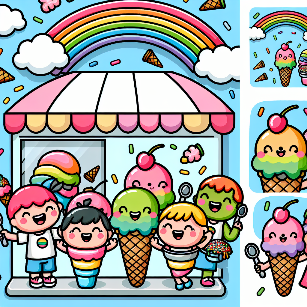 Rainbow Ice Cream Shop Paint By Color