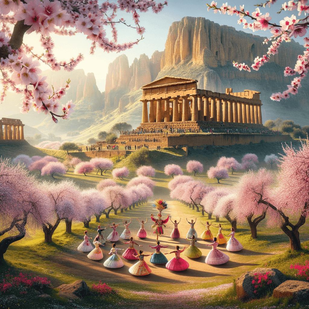 Almond Blossom Festival - Agrigento, Italy Paint By Color